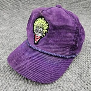 Vintage 80's DC Comics Joker Purple Hat Corduroy Snapback Rope Hat Ball Cap